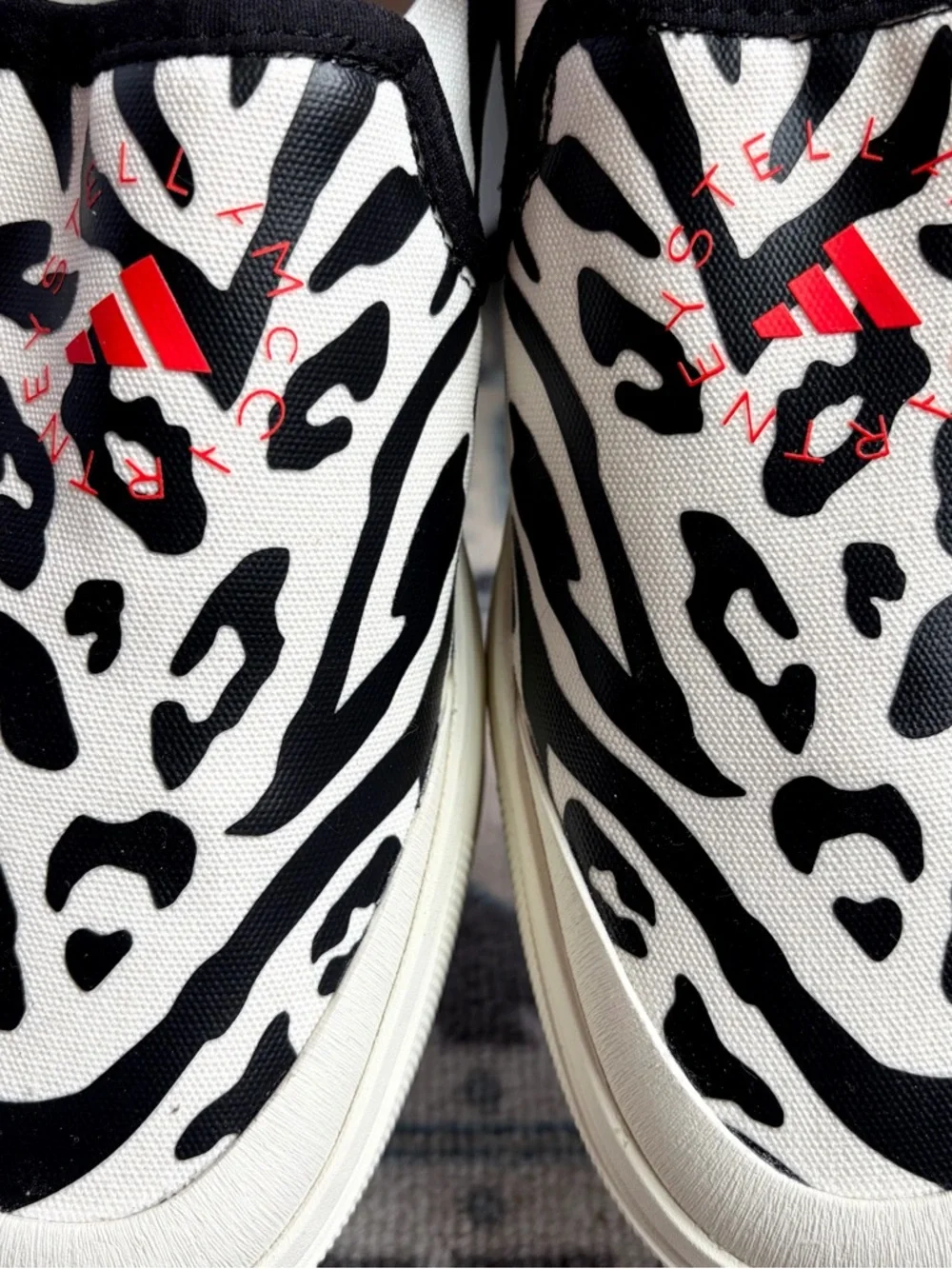 Adidas Stella McCartney Court Animal Print Slip On Shoes Women 10.5 Platform NWT - Picture 12 of 16